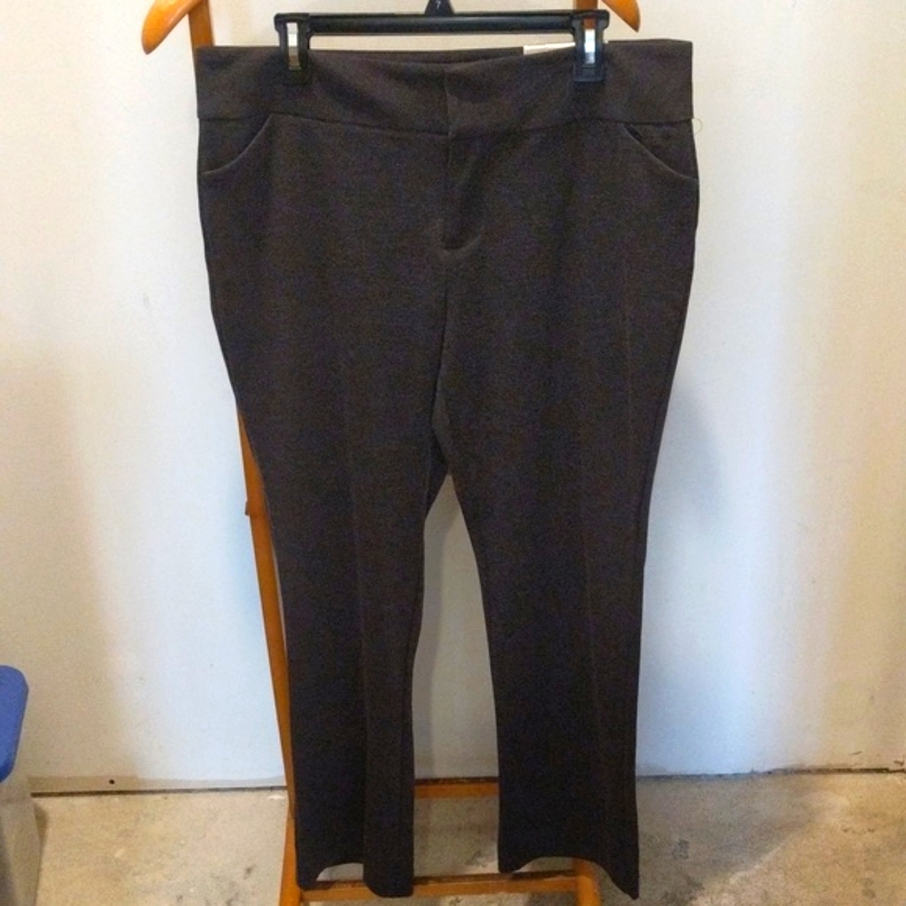Cato Fashions TREGGINGS dress stretch pants sz. L Petite Brown low rise
